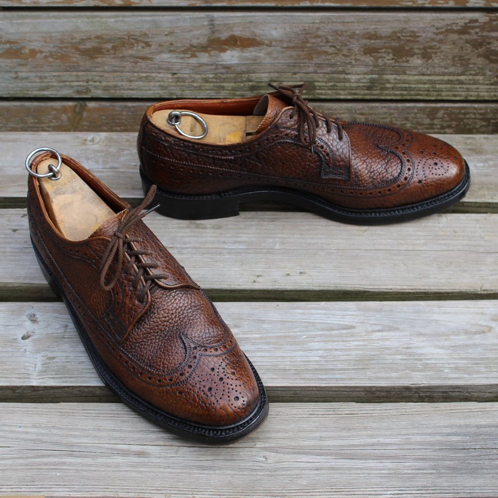Vintage 80s Dack's Exotic Oxhide Wingtips, Made in England, US Men's 10.0 A/B